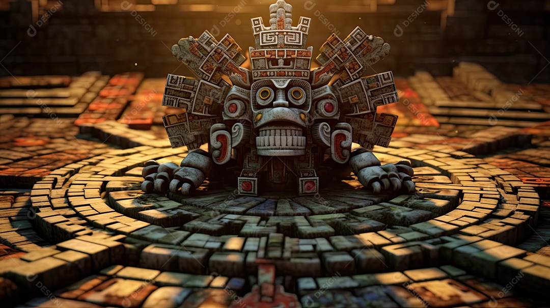 Ilustração da cidade asteca