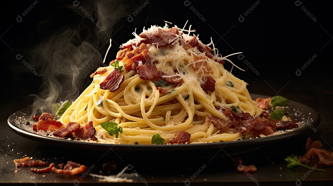 ilustração de uma carbonara cremosa