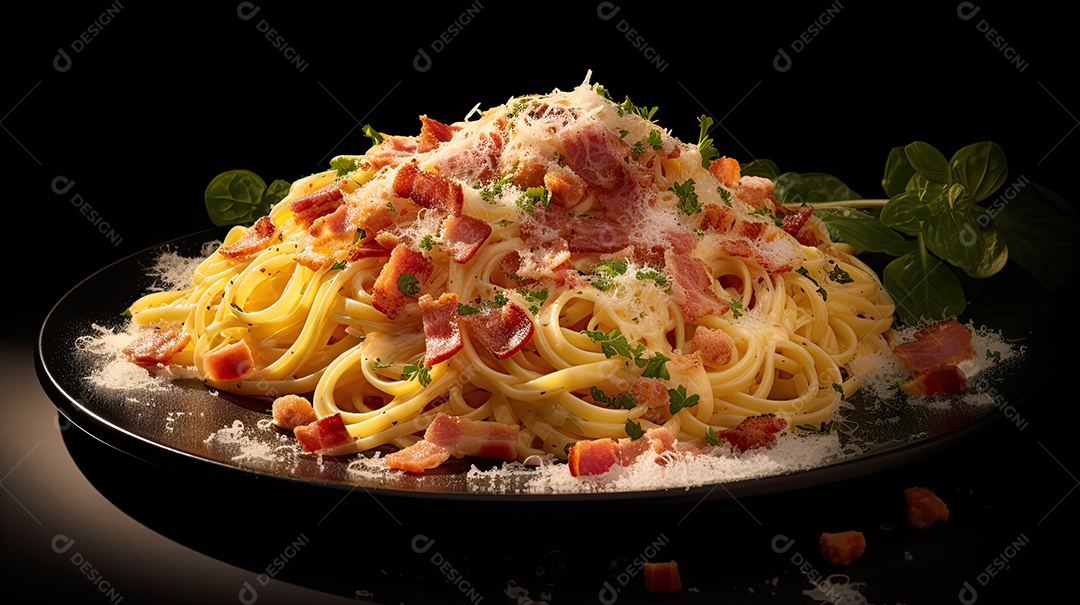ilustração de uma carbonara cremosa