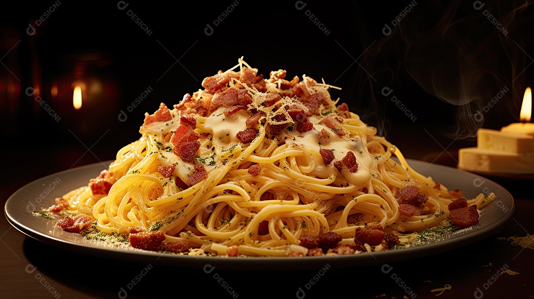 ilustração de uma carbonara cremosa