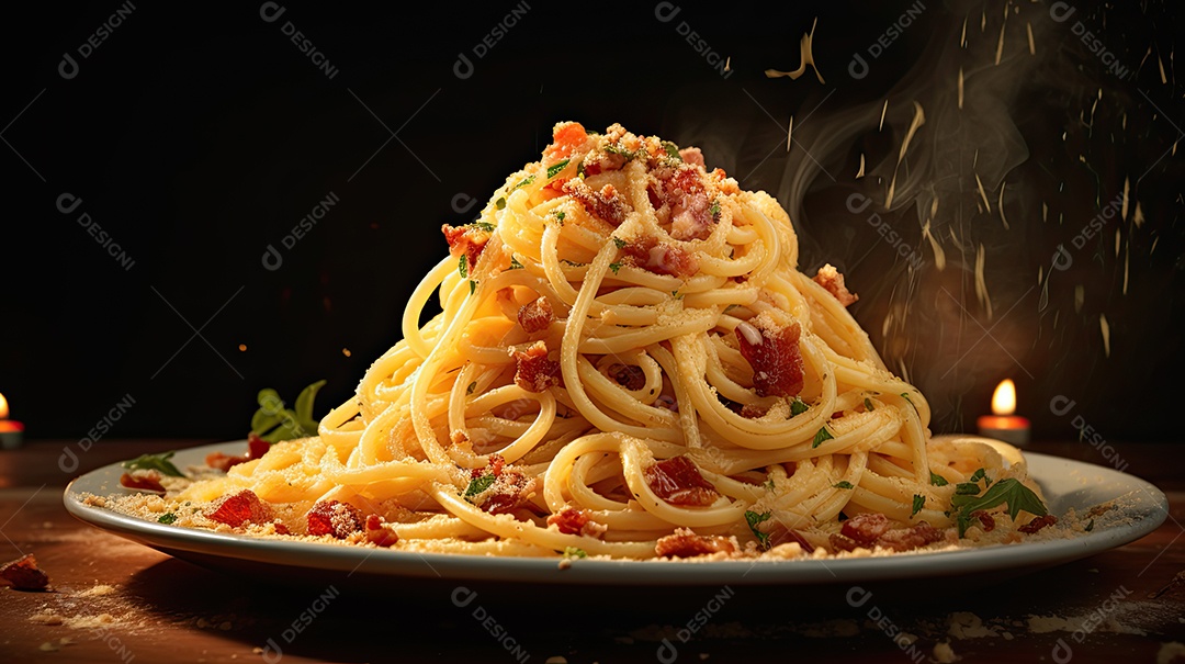 ilustração de uma carbonara cremosa