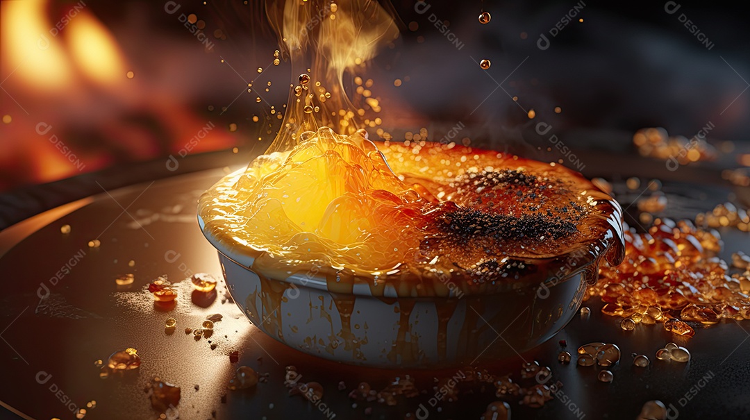 ilustração de creme brûlée