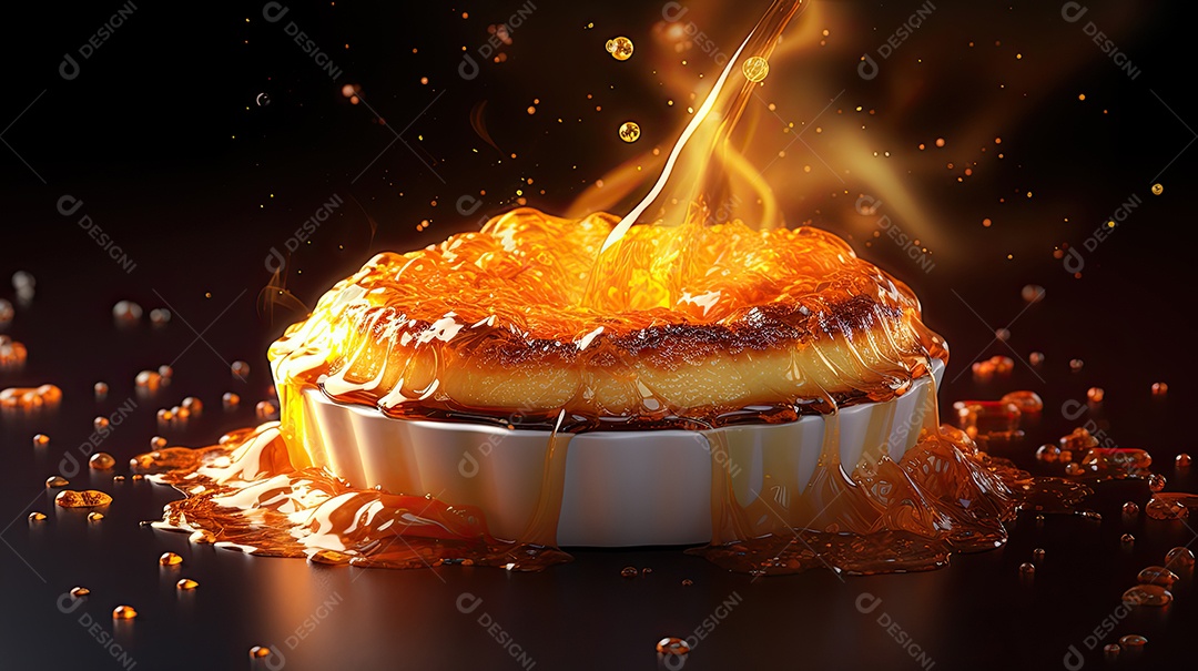 ilustração de creme brûlée