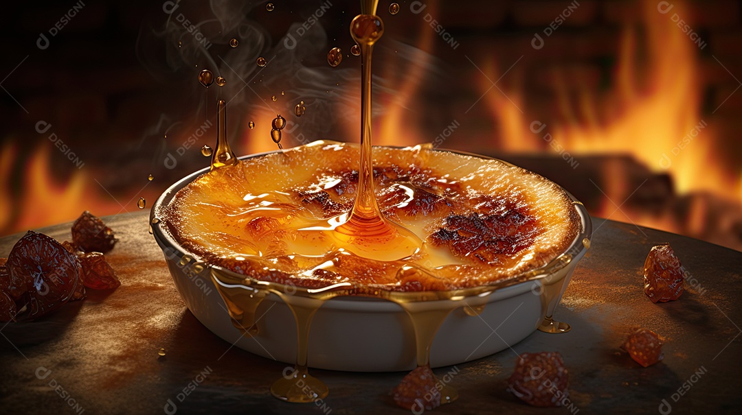 ilustração de creme brûlée