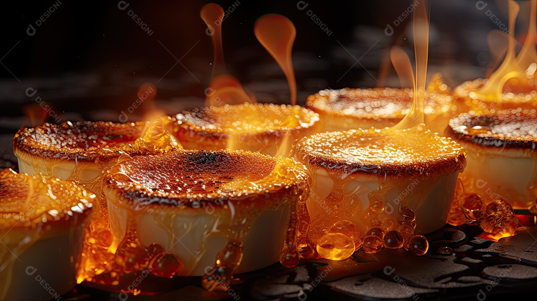 ilustração de creme brûlée