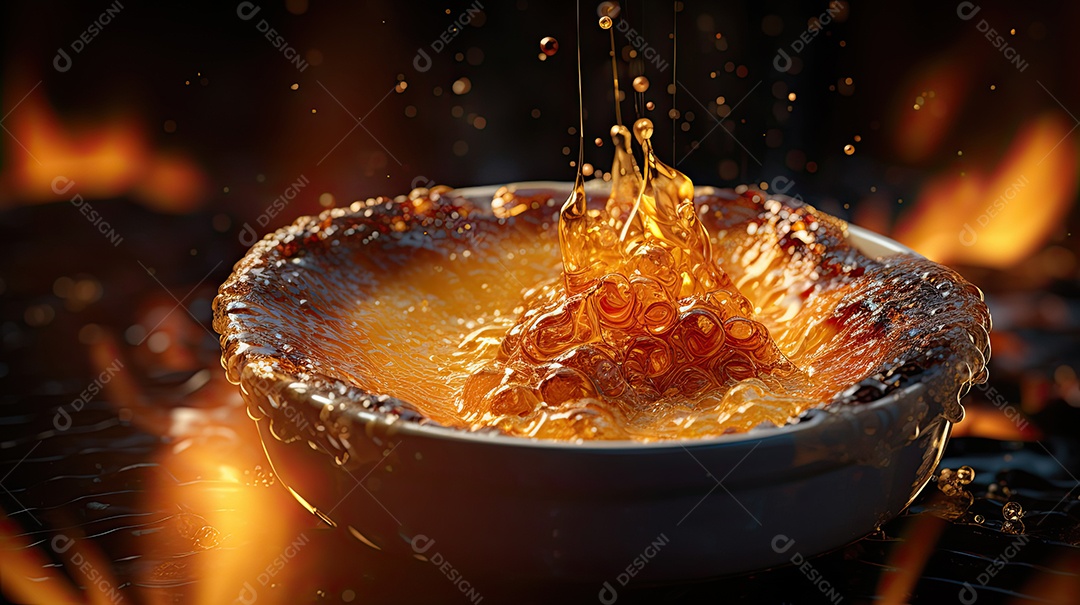 ilustração de creme brûlée
