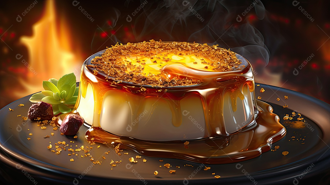 ilustração de creme brûlée