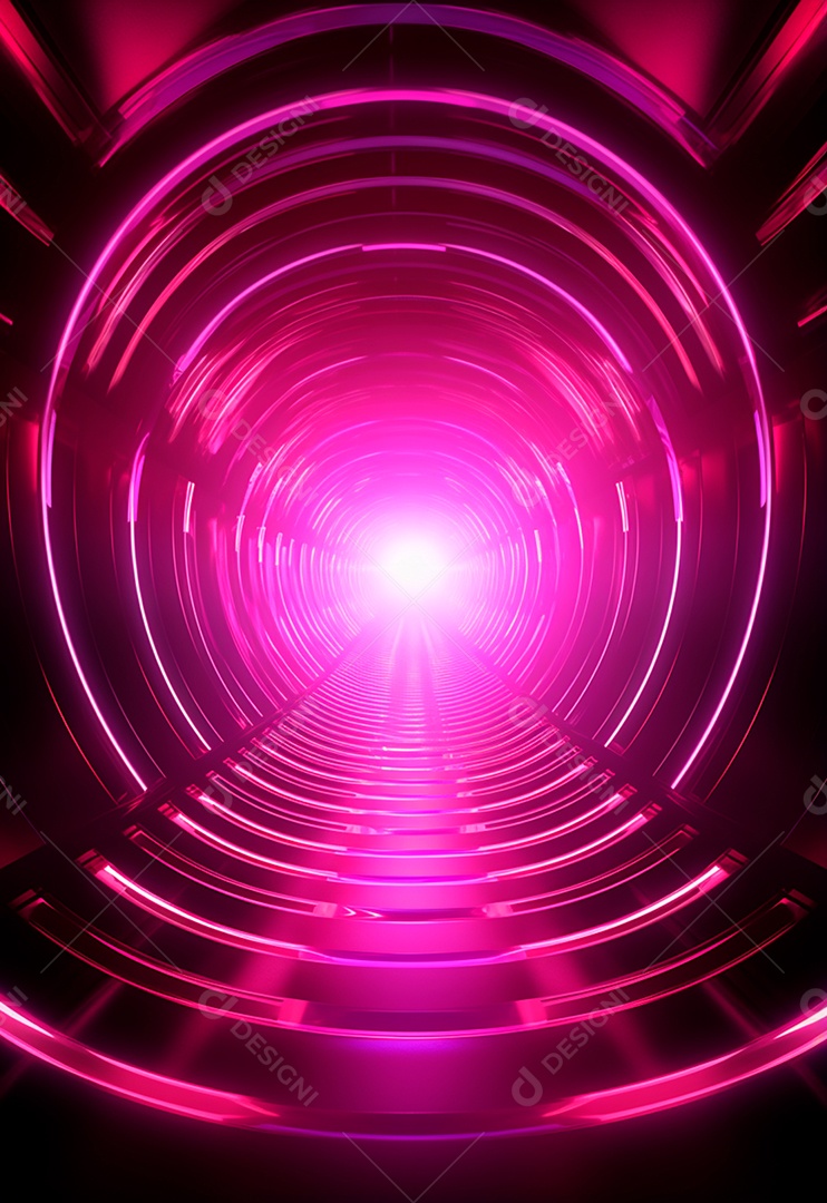 Fundo tecnológico com luzes neon para composição