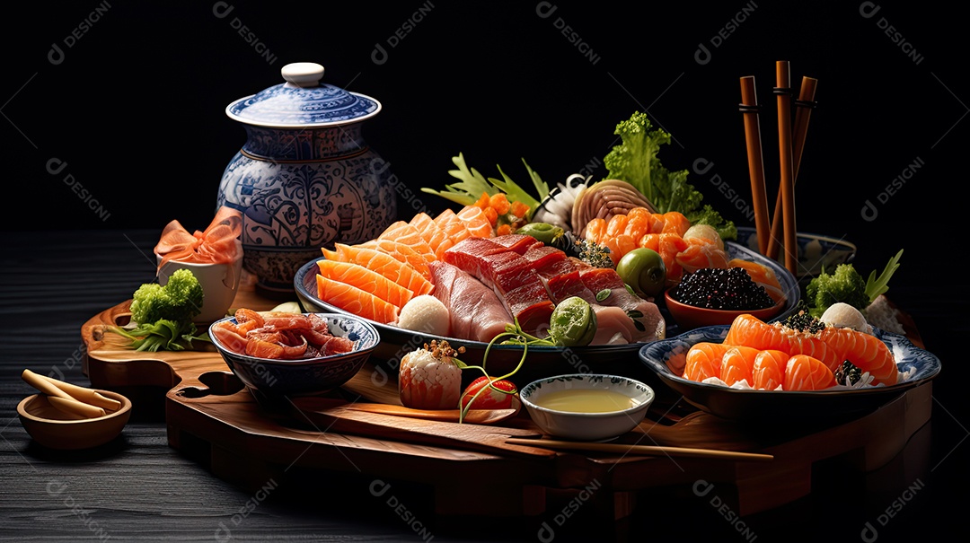 Ilustração de aperitivo japonês