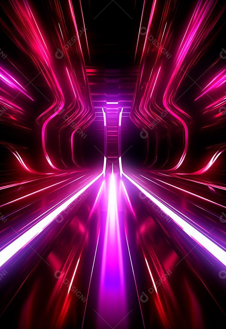 Fundo tecnológico com luzes neon para composição