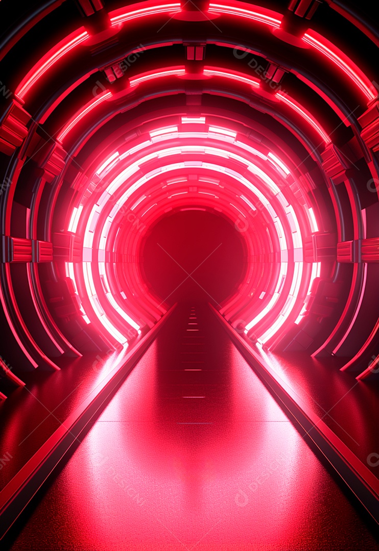 Fundo tecnológico com luzes neon para composição