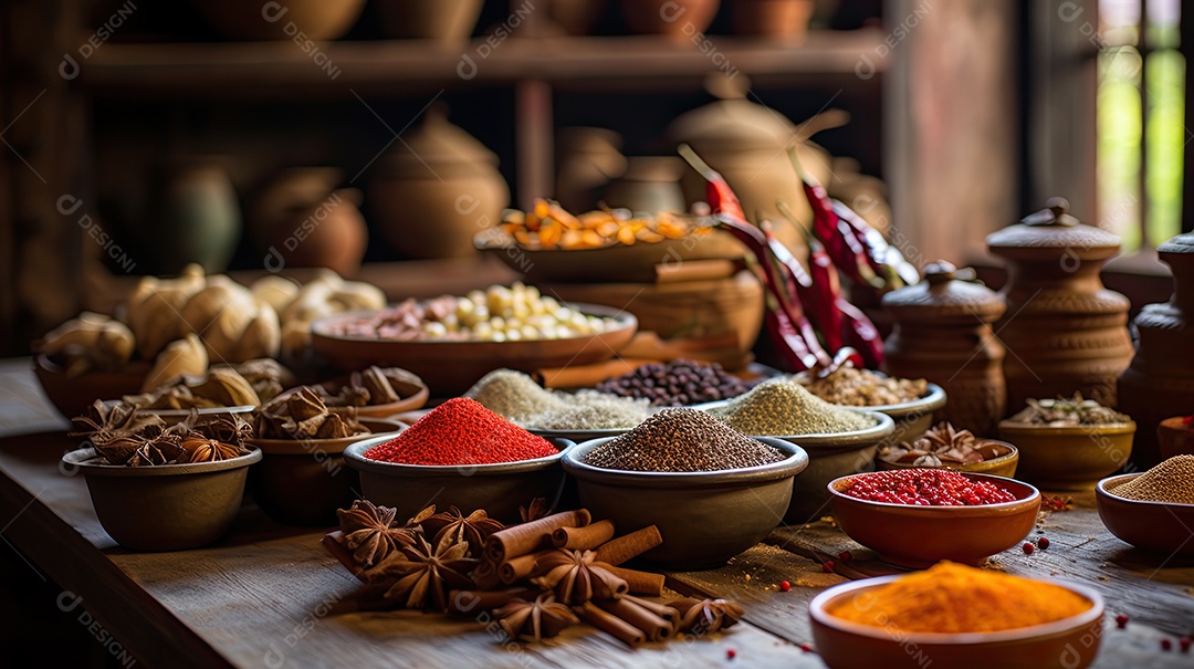 ilustração de especiarias indianas