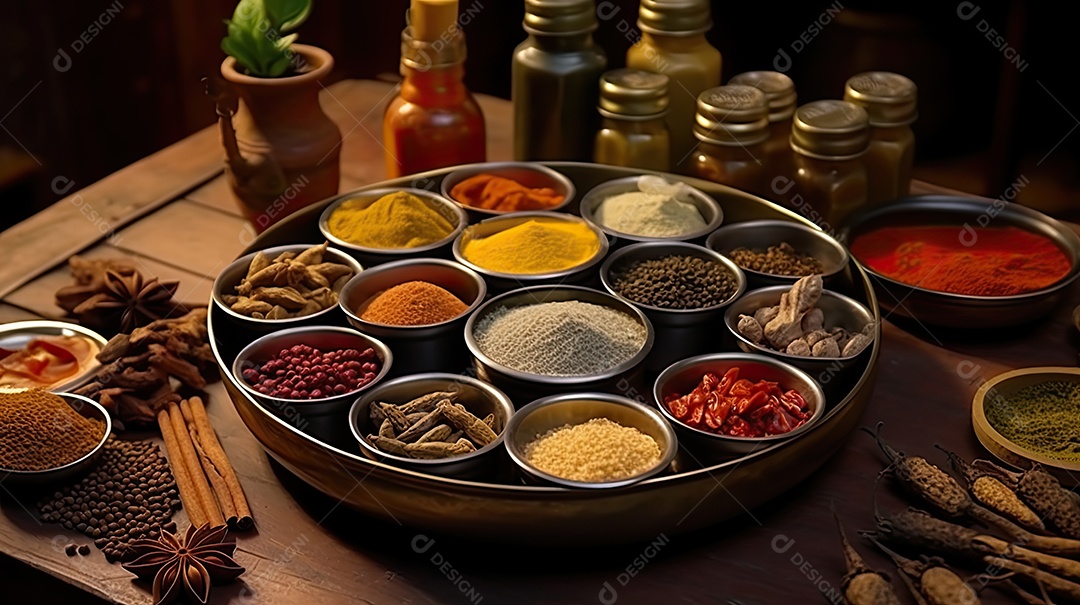 ilustração de especiarias indianas