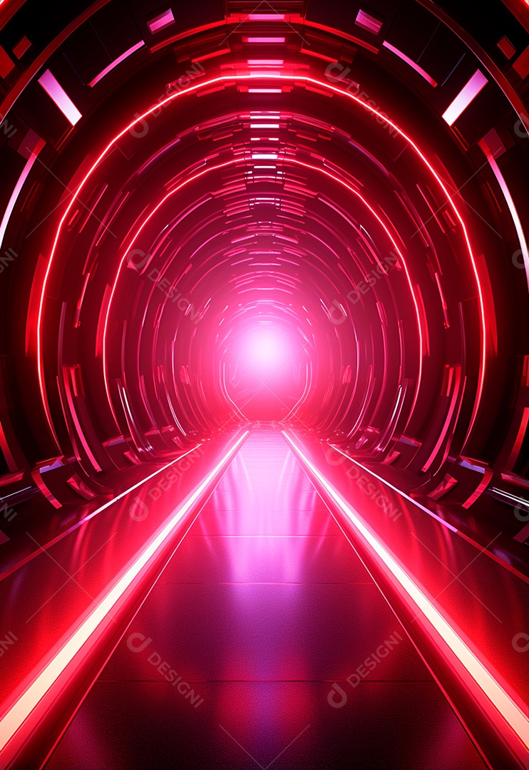 Fundo tecnológico com luzes neon para composição