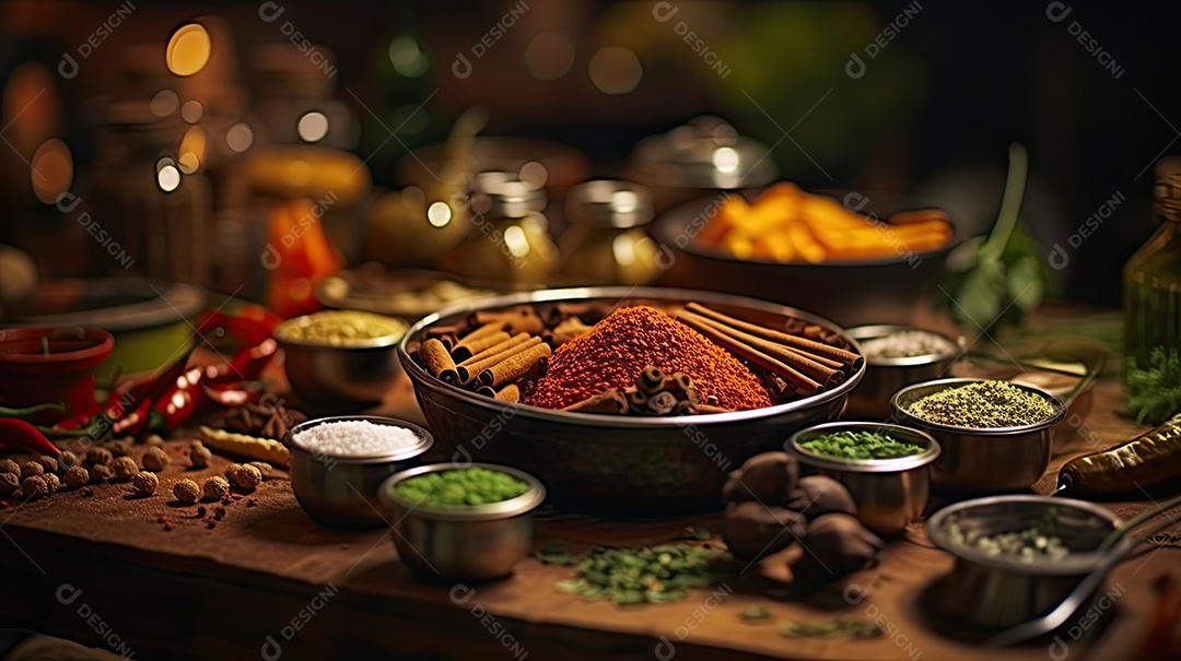 ilustração de especiarias indianas