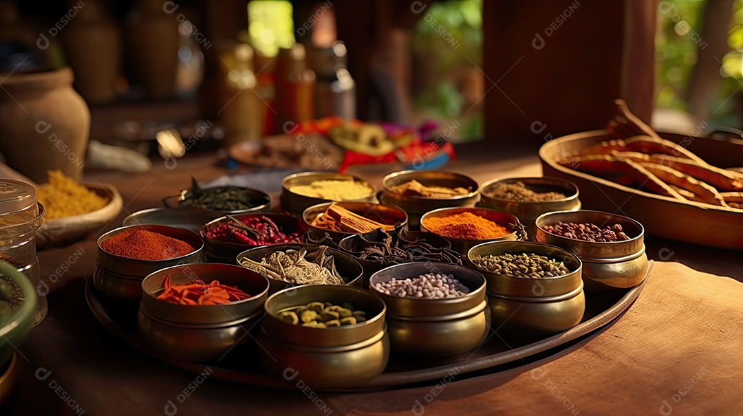 ilustração de especiarias indianas