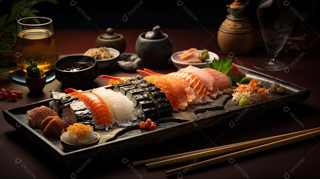 Ilustração de aperitivo japonês