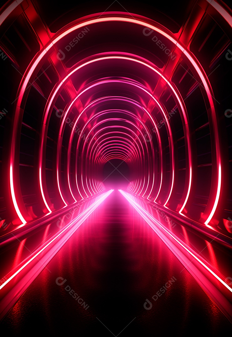 Fundo tecnológico com luzes neon para composição