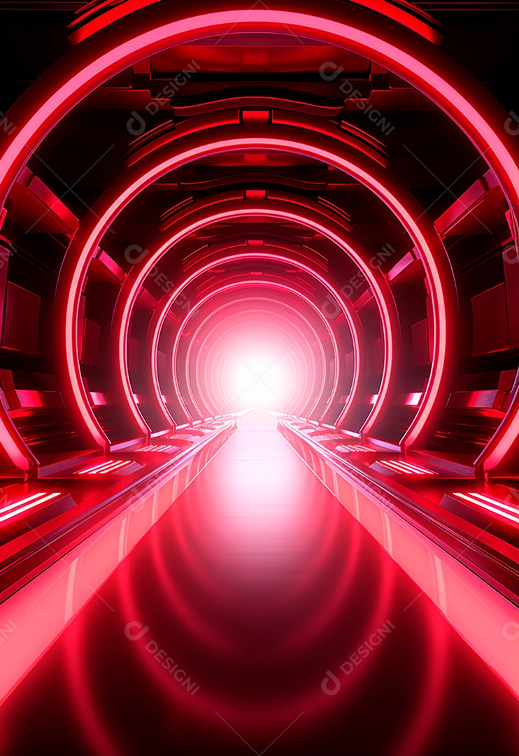 Fundo tecnológico com luzes neon para composição