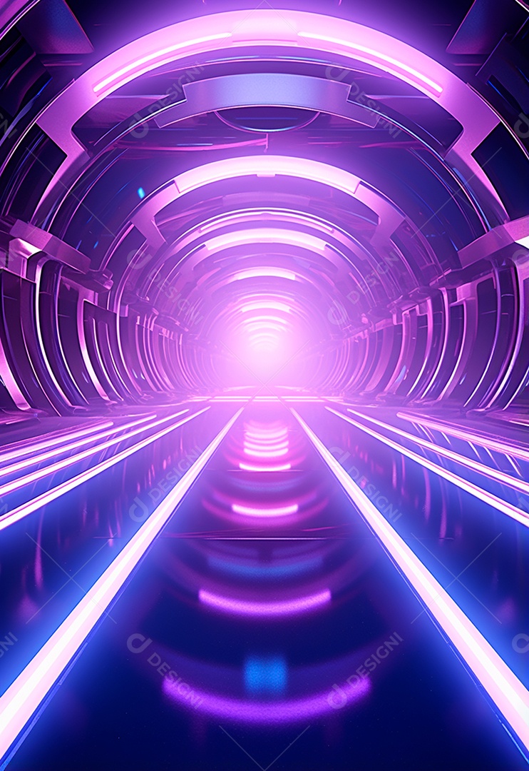 Fundo tecnológico com luzes neon para composição