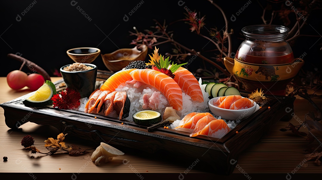 Ilustração de aperitivo japonês