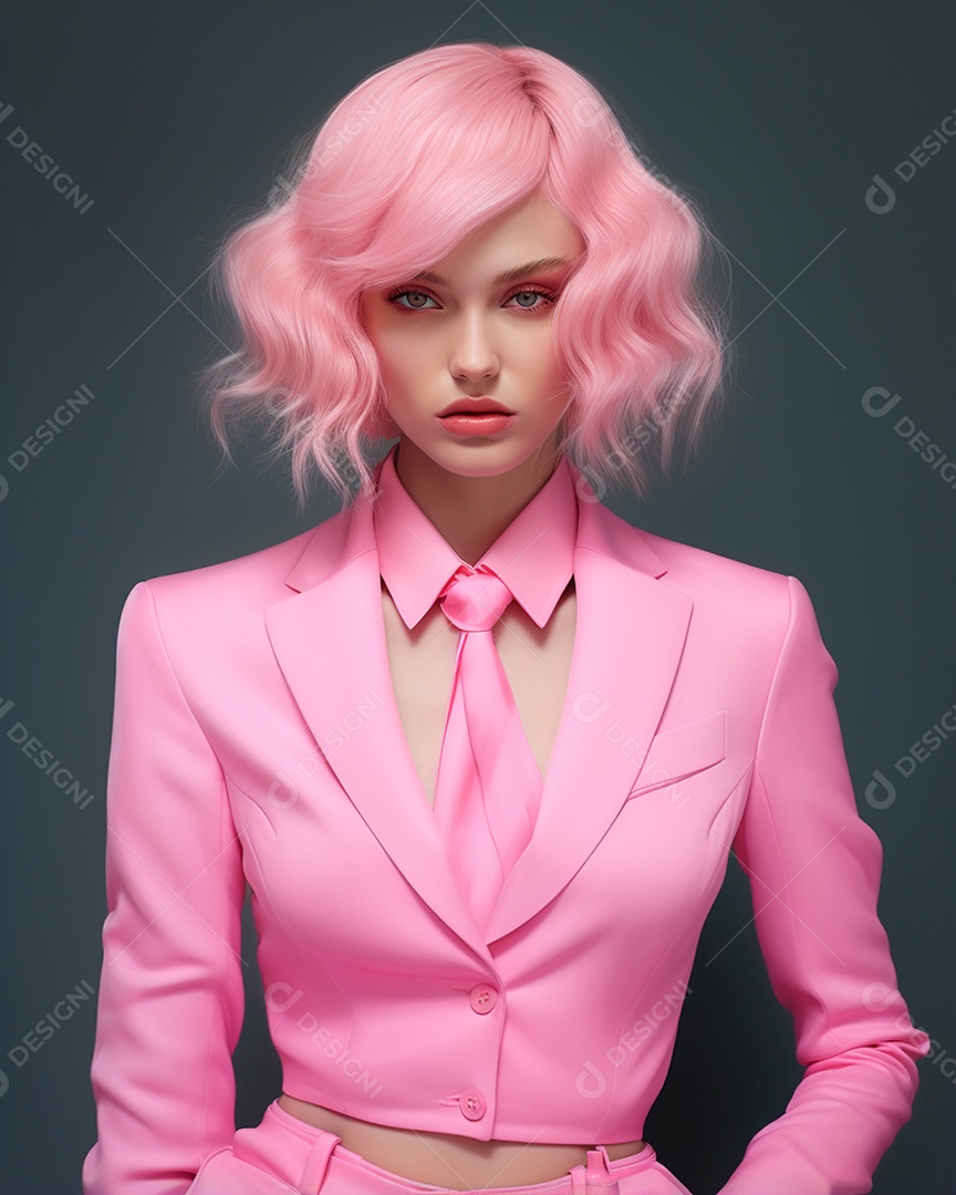 Retrato realista de linda mulher jovem sobre fundo isolado