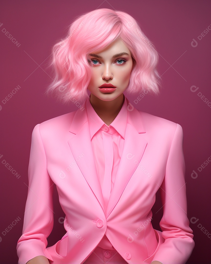 Retrato realista de linda mulher jovem sobre fundo isolado