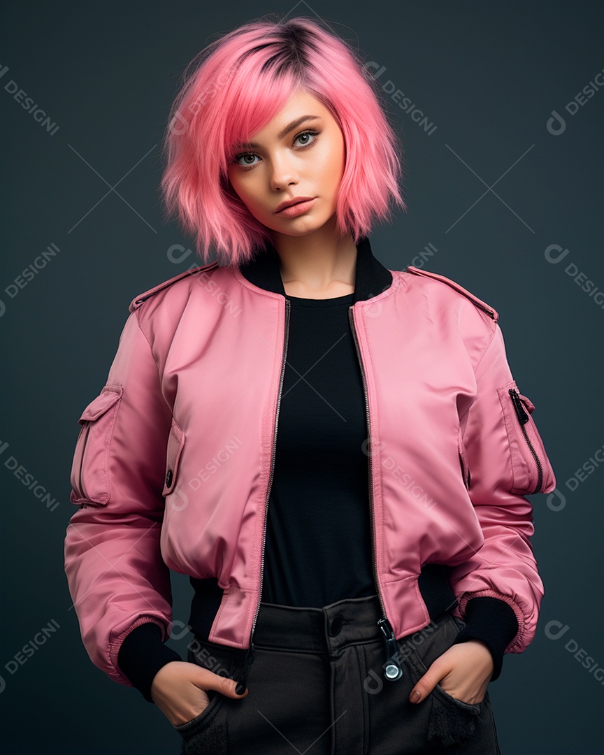 Retrato realista de linda mulher jovem sobre fundo isolado