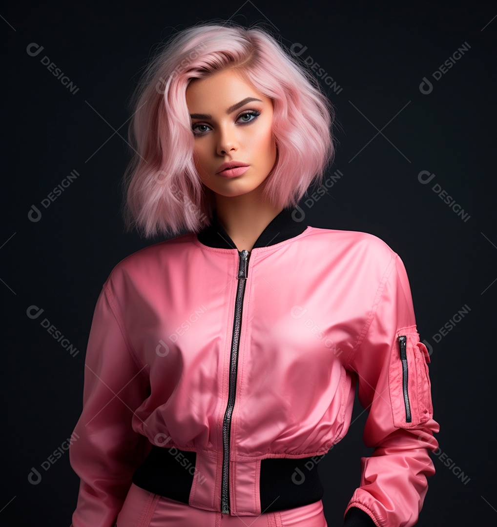 Retrato realista de linda mulher jovem sobre fundo isolado