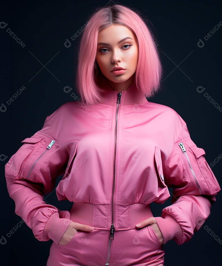 Retrato realista de linda mulher jovem sobre fundo isolado