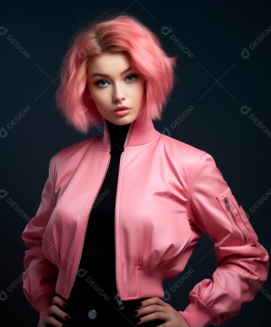 Retrato realista de linda mulher jovem sobre fundo isolado