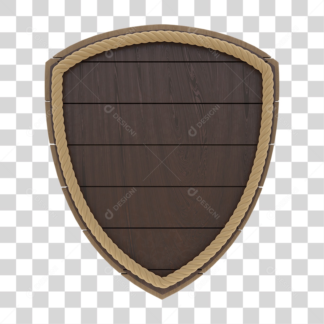 Elemento 3D Placa de Madeira Para Composição PNG Transparente