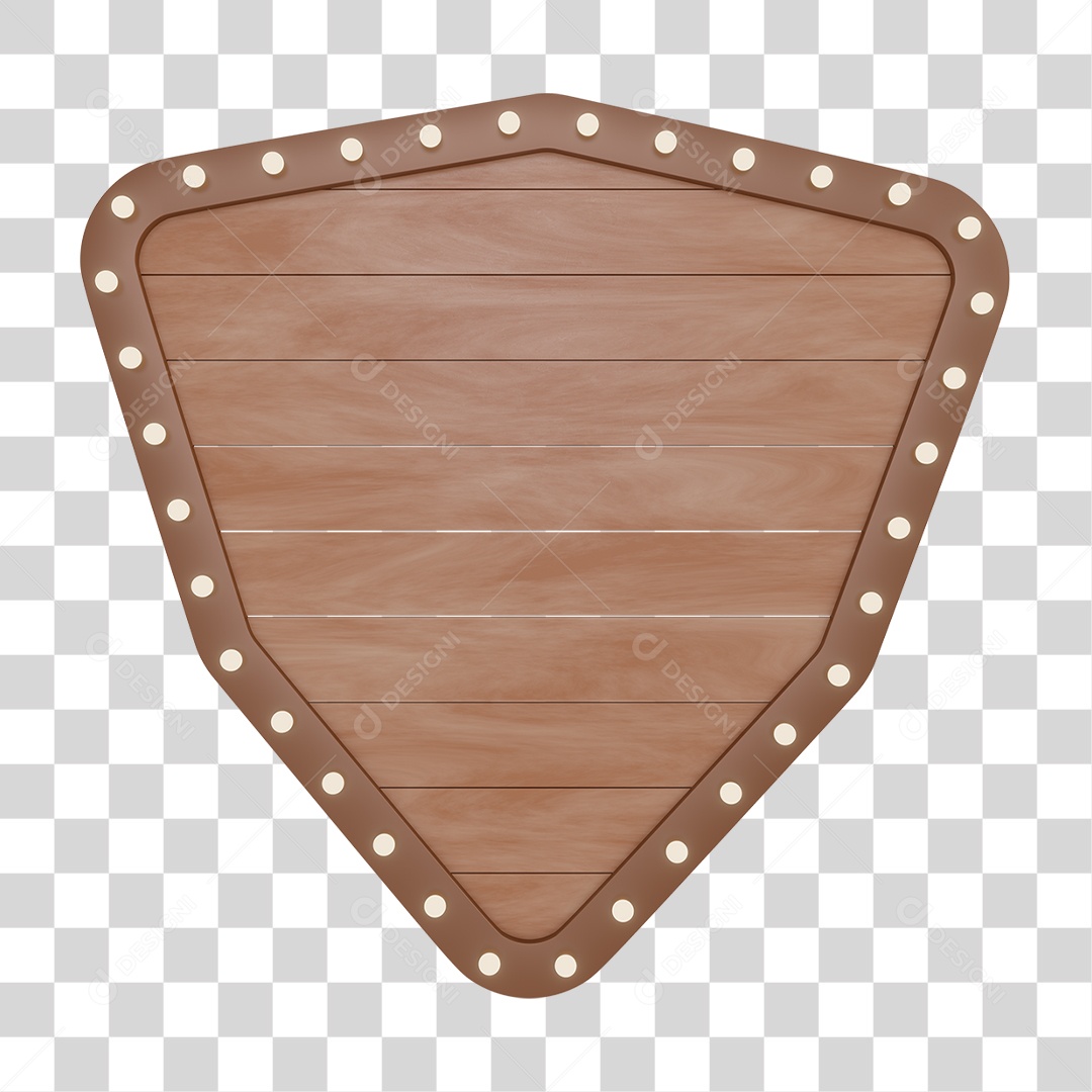 Elemento 3D Placa de Madeira Para Composição PNG Transparente