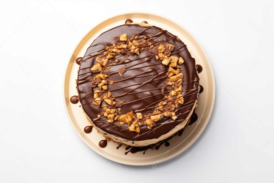 Bolo confeitado sobre fundo isolado branco