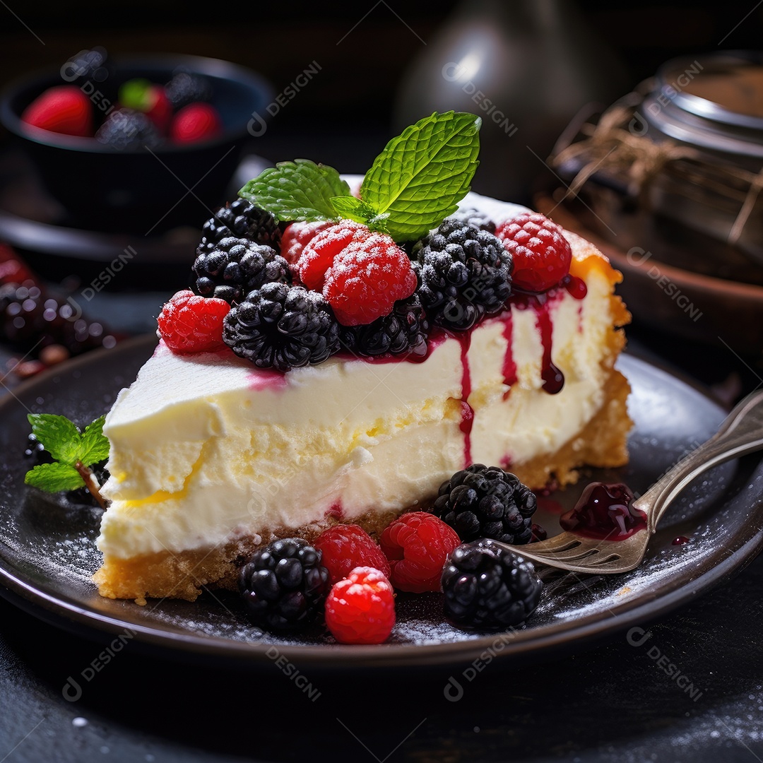 Bolo confeitado sobre fundo isolado branco