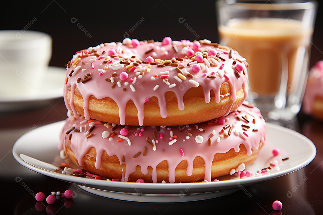Donuts sobre fundo isolado