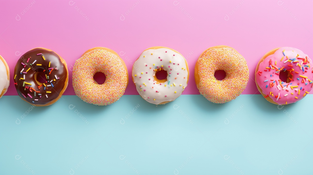 Donuts sobre fundo isolado