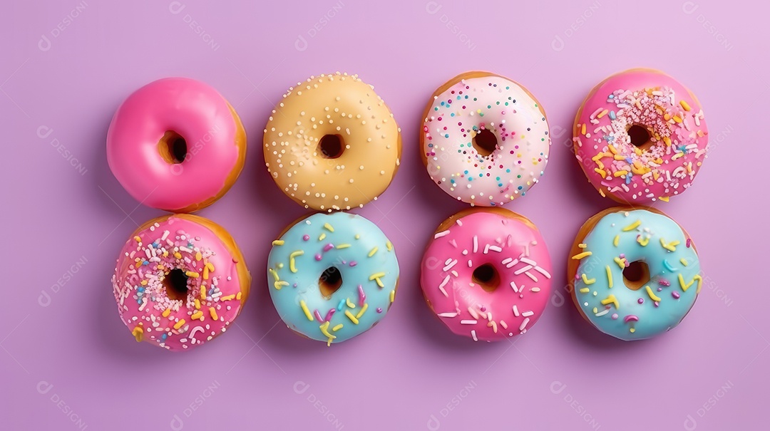 Donuts sobre fundo isolado