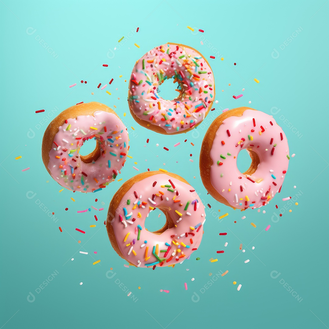 Donuts sobre fundo isolado