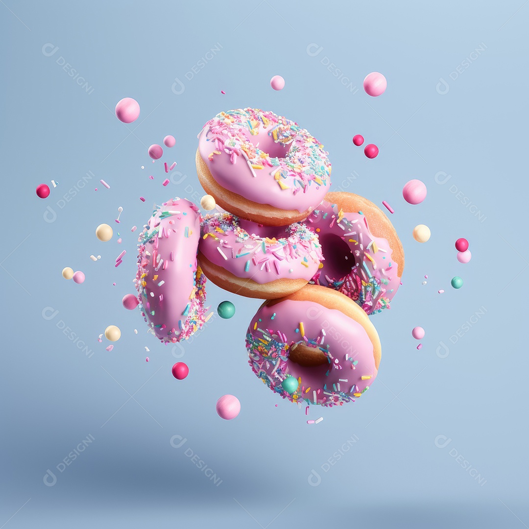 Donuts sobre fundo isolado