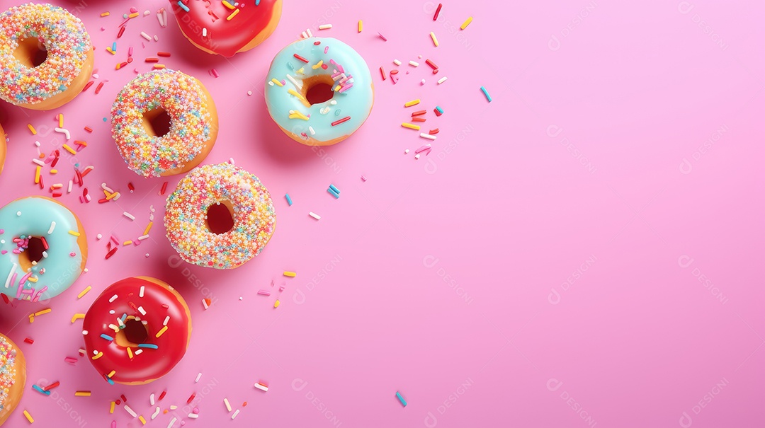 Donuts sobre fundo isolado