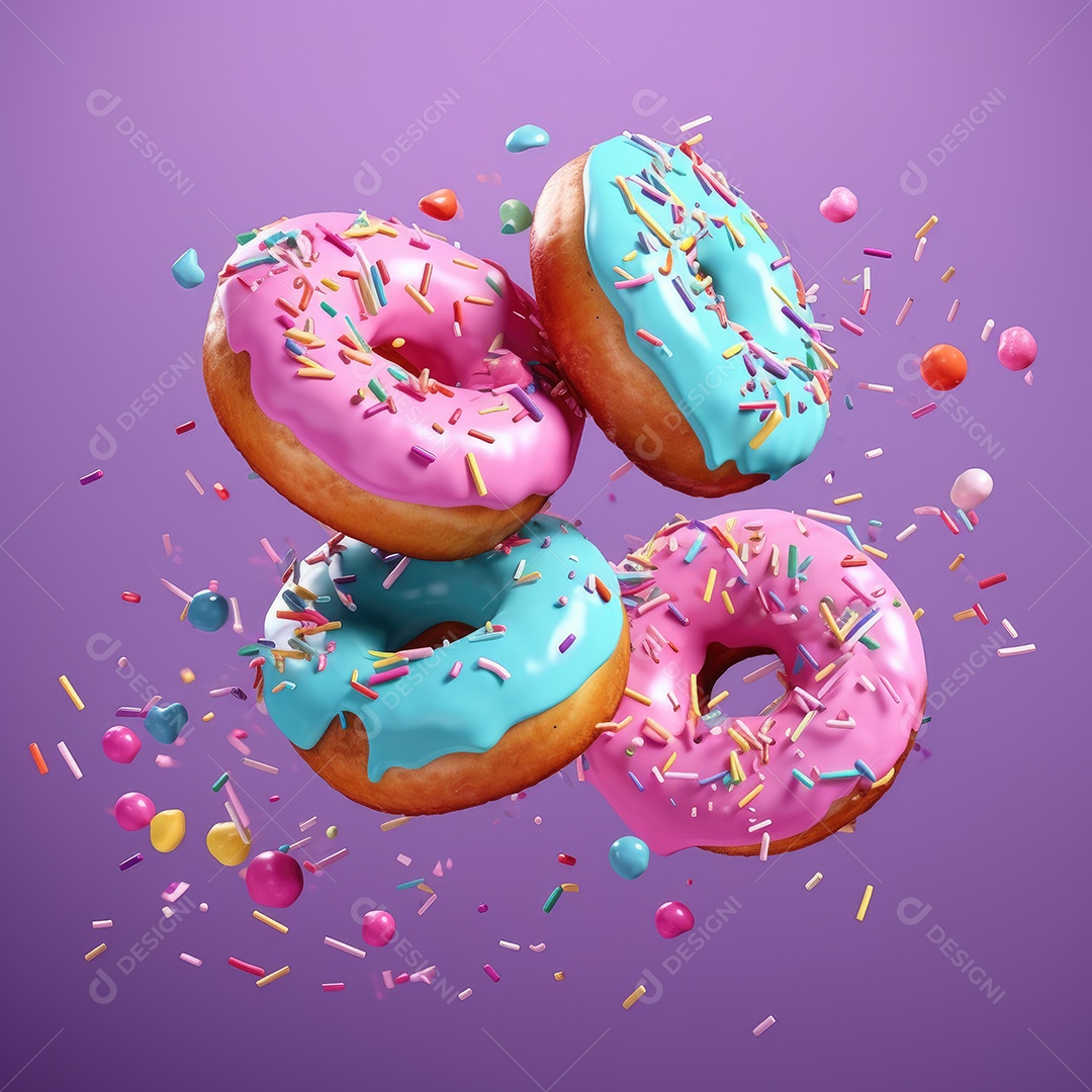 Donuts sobre fundo isolado