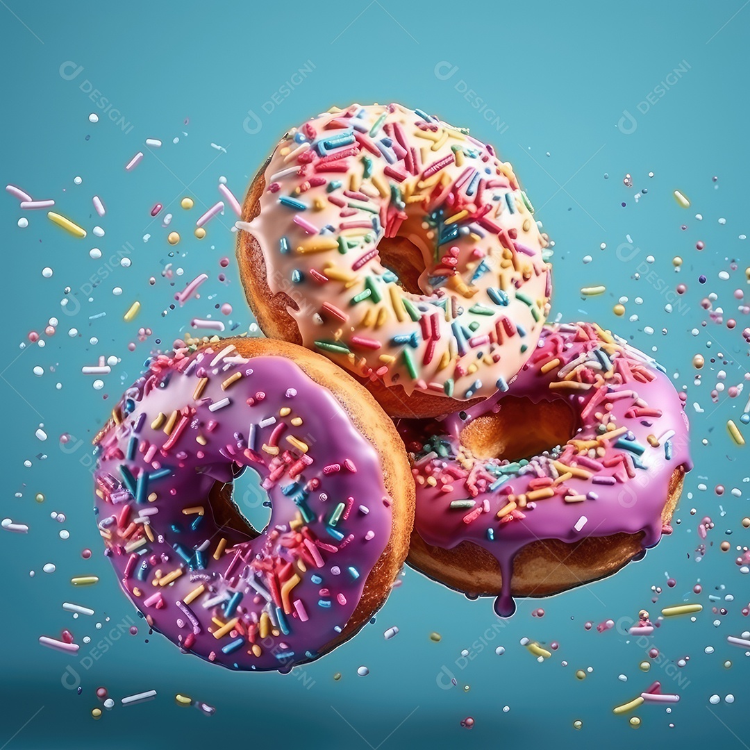 Donuts sobre fundo isolado