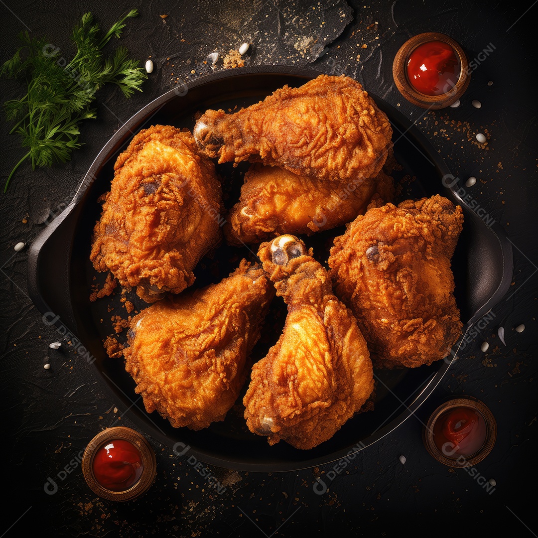 Coxas de frango frito