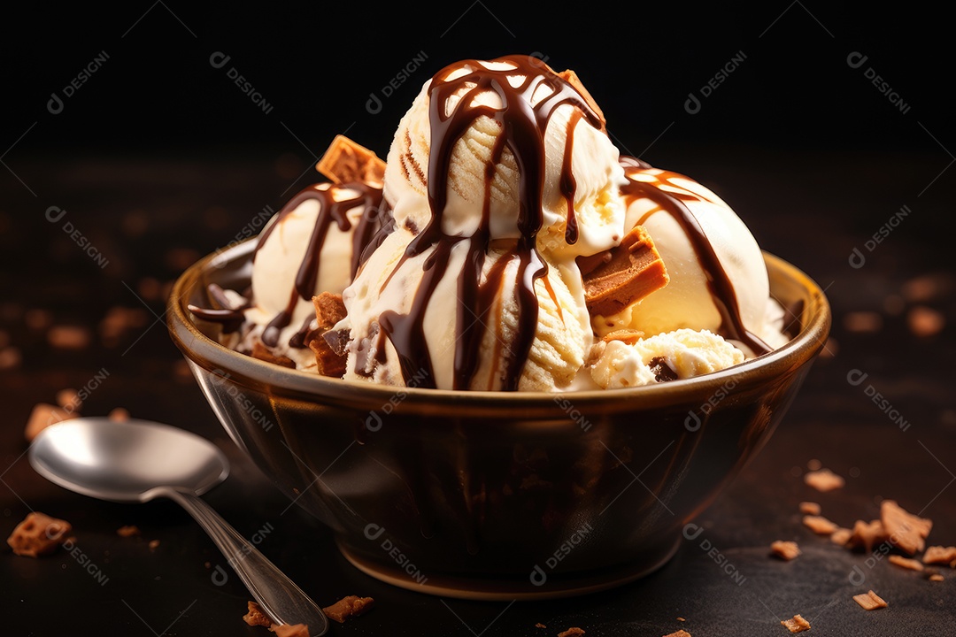 Sorvete delicioso sobre fundo isolado