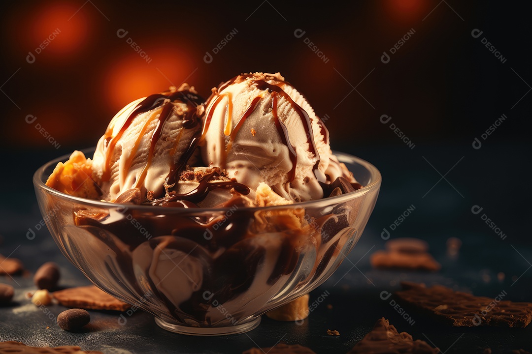 Sorvete delicioso sobre fundo isolado