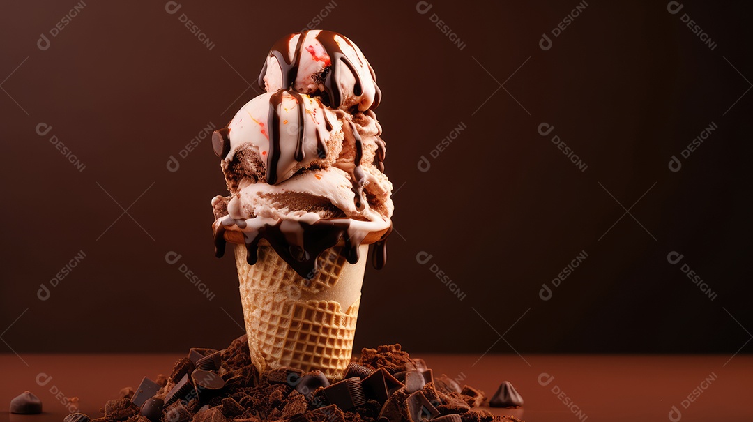 Sorvete delicioso sobre fundo isolado