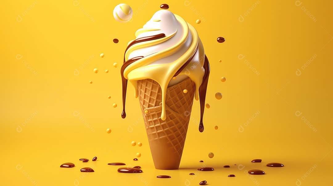 Sorvete delicioso sobre fundo isolado