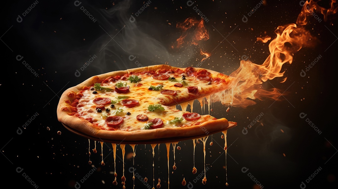 Pizza deliciosa asssada