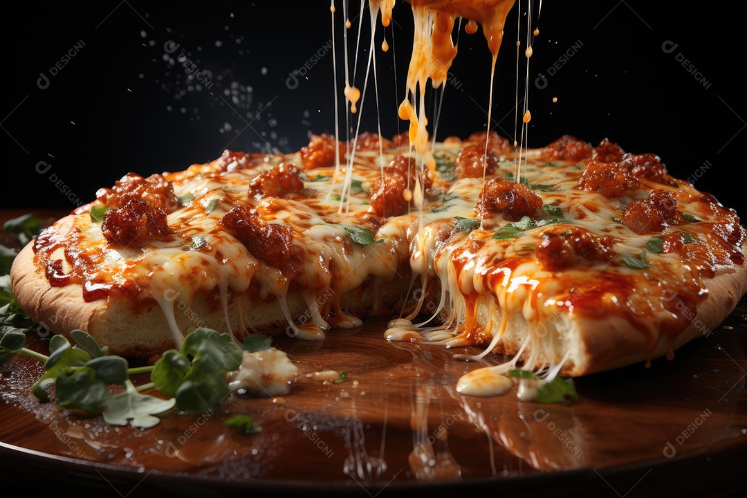 Pizza deliciosa asssada